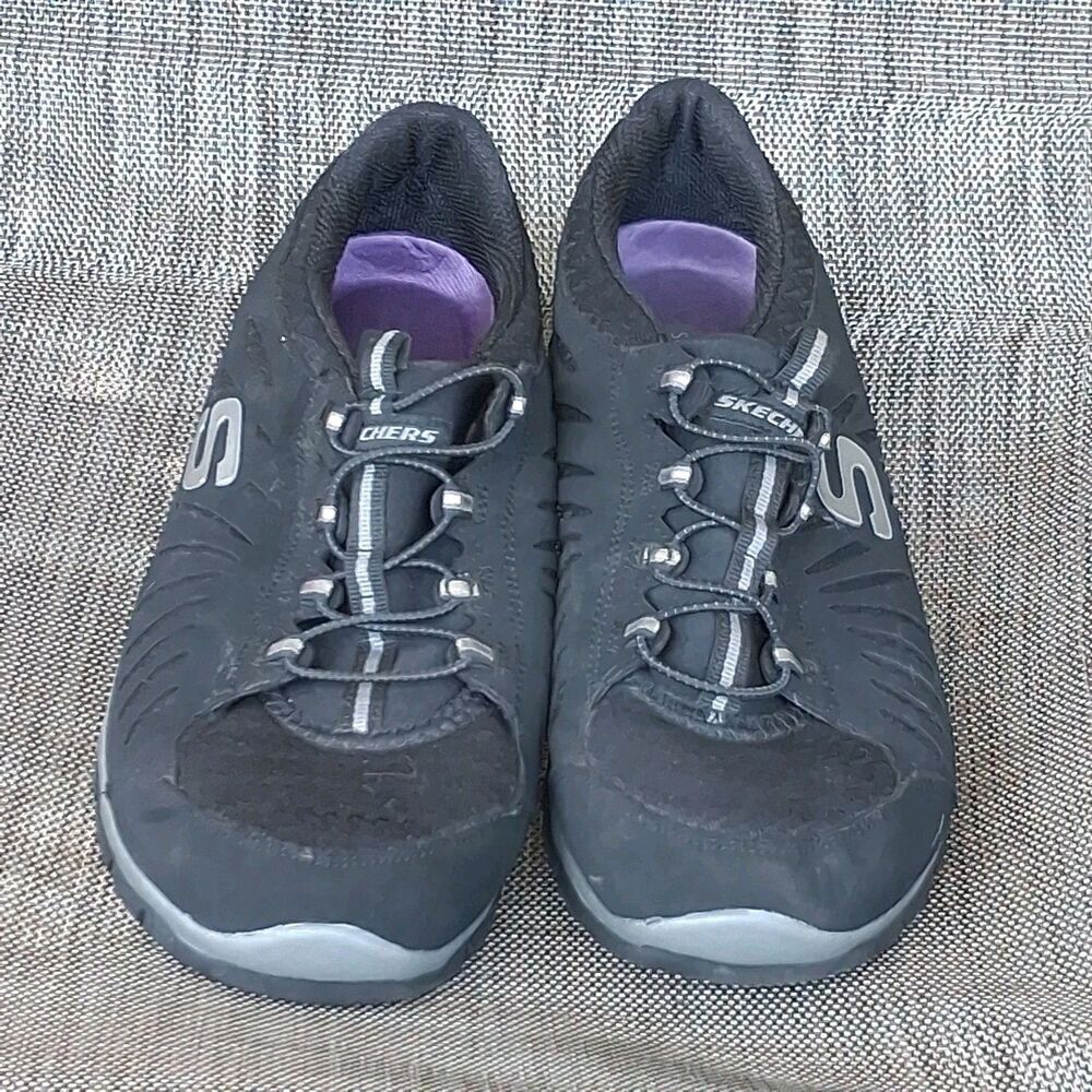 SKECHERS FLEX APPEAL WOMEN BLACK RUNNING SNEAKERS SHOES SIZE 9.5 WIDE SN 22169EW